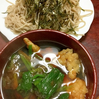 えび天とほうれん草の深大寺そば【今日の献立】